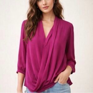 Aritzia Babaton Silk Beau Wrap Blouse